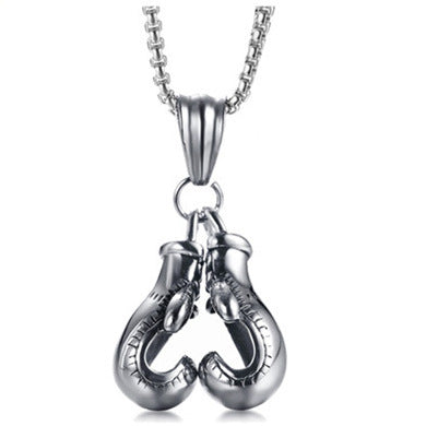 Wholesale Men's double gloves titanium steel necklace